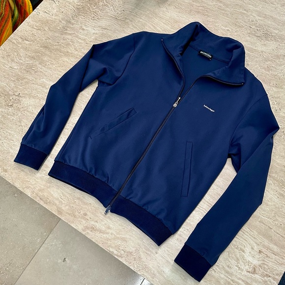 LIKE NEW! Balenciaga Navy Track jacket! Sz Small - Picture 2 of 6